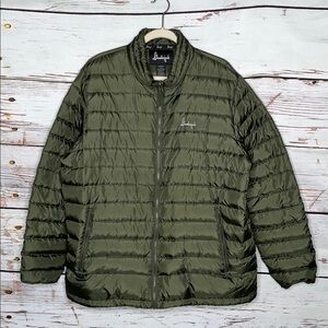 Slumberjack Size XL Olive Green Zip Front Down Feather Outdoor Puffer Jacket